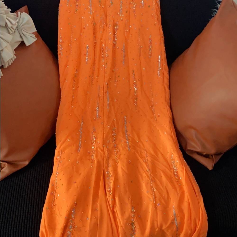 Orange Sweetheart Prom Gown - Picture 3 of 4